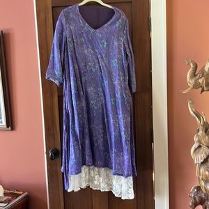 Unusual Thai Purple Print Dress